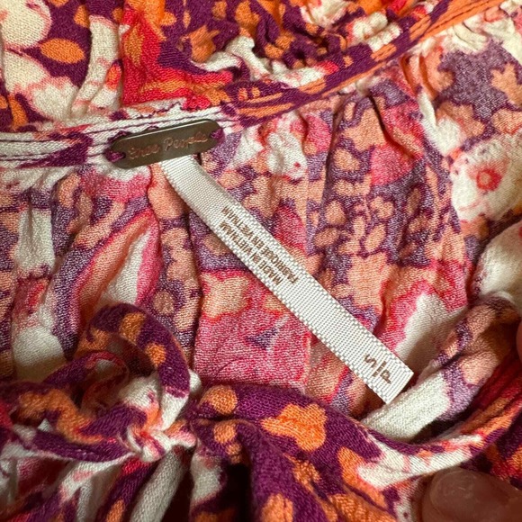 Free People Women's Small Cropped Top Blouse Ruffle Collar Floral 100% Viscose - Picture 3 of 7